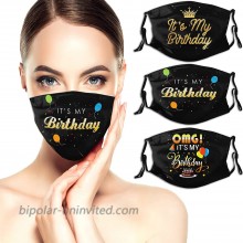 3 Pcs Today It'S My Birthday Breathable Face Mask With Filter Pocket Washable Face Bandanas Balaclava Reusable Fabric Mask For Men And Women at  Men’s Clothing store