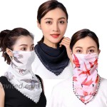 3 Pieces Sun Protection Face Covers for Women Adjustable Floral Balaclava Breathable Neck Gaiters Black at Women’s Clothing store