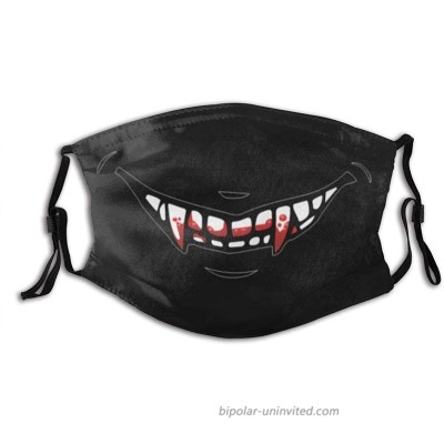 340 Face Masks Washable Reusable Adjustable Fashion Mouth Cover Bandana Neck Gaiter with Filter Vampire Fangs for Teens Adults