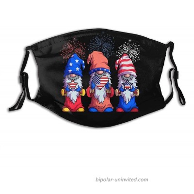 4th Of July American Flag Gnomes Us Independence Face Mask With 2 Pcs Filters Washable Reusable Scarf Balaclava For Men Women &Teenage at  Men’s Clothing store