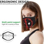 5PCS Dead-Pool Unisex Fashion Cloth Face Mask Washable Reusable Dust-Proof Balaclava Bandana Neck Gaiter 5 Layer Protective Adjustable Face Cover for Adults Men Women at Men’s Clothing store