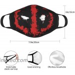 5PCS Dead-Pool Unisex Fashion Cloth Face Mask Washable Reusable Dust-Proof Balaclava Bandana Neck Gaiter 5 Layer Protective Adjustable Face Cover for Adults Men Women at Men’s Clothing store