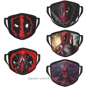 5PCS Dead-Pool Unisex Fashion Cloth Face Mask Washable Reusable Dust-Proof Balaclava Bandana Neck Gaiter 5 Layer Protective Adjustable Face Cover for Adults Men Women at  Men’s Clothing store
