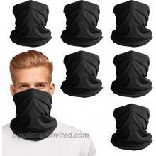 [6 Pack] Multipurpose Neck Gaiter UV Face Cover Breathable Scarf Balaclava Bandana for Men & Women Black Neck Gaiters at  Men’s Clothing store