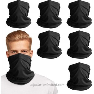[6 Pack] Multipurpose Neck Gaiter UV Face Cover Breathable Scarf Balaclava Bandana for Men & Women Black Neck Gaiters at  Men’s Clothing store
