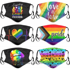 6 Pcs Rainbow Gay Lgbt Pride Fashion Breathable Face Mask With Filter Pocket Washable Face Bandanas Balaclava Reusable Fabric Masks For Men And Women at  Men’s Clothing store