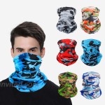 6pcs Adult Camo Neck Gaiter Face Mask Breathable Bandana Balaclava Outdoor Sun UV Protection at Men’s Clothing store