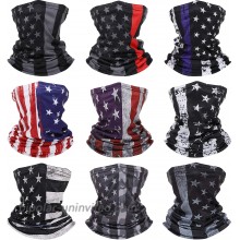 9 Pieces American Flag Face Cover Neck Gaiters Multifunctional Face Bandana Sun Protection Balaclava Scarf for Men Women at  Men’s Clothing store