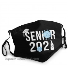Adult Kids Cloth Face Mask Funny Senior 2021 Future Class of 2021 Senior Gift Dust Masks Reusable Balaclava for Outdoor Black