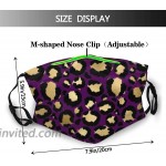 ALLREY Beautiful Purple Cheetah Leopard Cheetah Leopard Face Mask Scarf With Filters Reusable Decorative Balaclava For Adult & Teens Outdoors at Men’s Clothing store