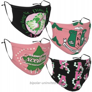 Alpha Kappa Alpha Sorority Face Mask Washable Reusable Dust Face Cover for Women4PCS at  Women’s Clothing store