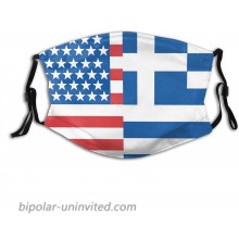 American Greece Greek Flag Reusable Face Mask Washable Breathable Face Cover Cloth Bandanas Dust Protection for Men Women