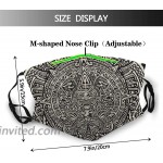 Ancient-Mayan-Aztec-Calendar-God Face Mask Comfortable Balaclavas Reusable Bandana Adjustable Scarf For Adult With 2 Filters at Men’s Clothing store