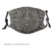 Ancient-Mayan-Aztec-Calendar-God Face Mask Comfortable Balaclavas Reusable Bandana Adjustable Scarf For Adult With 2 Filters at  Men’s Clothing store