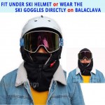 Balaclava Fleece Hood Ski Mask Face Mask Women Men Winter Face Mask Head Warmer Windproof Face Cover Hat Cap for Cold Weather Black