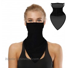Bandana Face Mask for Men Women Neck Gaiter Ear Loops Rave Face Covering Scarf Black at  Men’s Clothing store