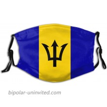Barbados Flag Face Mask Washable With 2 Pcs Filters Outdoor Face Bandanas Reusable With Nose Clip for Women Men Dust Wind at  Men’s Clothing store