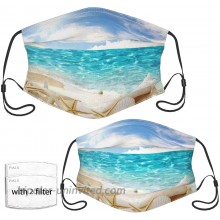 Beautiful Summer Sea Beach Seashell Face Mask with 2 Pcs Filters Reusable and Washable Adjustable Elastic Earrings Soft and Breathable Kids Face Mask Balaclava for Older Children and Adults at  Men’s Clothing store