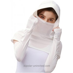 Bellady Balaclava Face Mask for Women Hoodies Sun Hats & Arm Sleeves Set for UV Protection White at  Women’s Clothing store