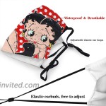 Betty Boop Face Mask The Double-Layer Cotton mask of The Bridge of The Nose is Reusable Red at Men’s Clothing store