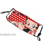 Betty Boop Face Mask The Double-Layer Cotton mask of The Bridge of The Nose is Reusable Red at Men’s Clothing store