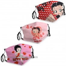 Betty Boop Face Mask The Double-Layer Cotton mask of The Bridge of The Nose is Reusable Red at  Men’s Clothing store