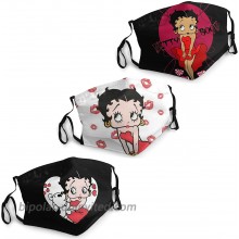 Betty Boop Face Mask Unisex Reusable Washable Protective mask Breathable and Adjustable String Suitable for Outdoor Sports Red at  Men’s Clothing store