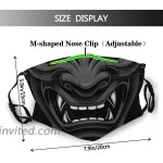Black Japanese Oni Demon Face Mask Fashion Dustproof Breathable Reusable Scarf Adjustable Washable Protective Bandana at Men’s Clothing store
