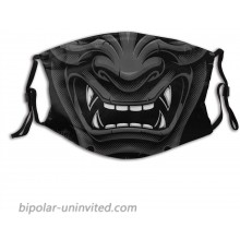 Black Japanese Oni Demon Face Mask Fashion Dustproof Breathable Reusable Scarf Adjustable Washable Protective Bandana at  Men’s Clothing store