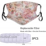 Bohemian Blush Pink Floral Face Decorative Protection Windproof Reusable Comfortable Breathable with 5 Replaceable Filters at Men’s Clothing store