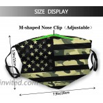 Camo American Flag Reusable & Washable Anti Dust Face Masks with 2 Filter Breathable for Men Women & Teenager outdoor Indoor at Men’s Clothing store