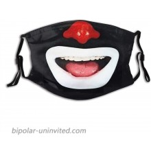 Cepillin Clown RIP Ma-sk Reusable Balaclava Adjustable Face Cover Washable Mouth Scarf Bandana Black at  Women’s Clothing store