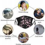 Cherry Blossom On Black Pink Face Mask Man Adjustable Washable Mask with 2 Filter Woman Breathable Reusable Bandanas Balaclava Men Women Teenager at Men’s Clothing store