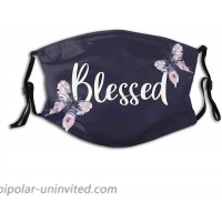 Christian Blessed Butterfly Face Mask Comfortable Balaclavas Reusable Bandana Adjustable Scarf For Adult With 2 Filters at  Men’s Clothing store