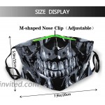 Cloth Face Mask Washable Reusable Adjustable Terminator Cloth Face Cover Mask with 2 Filters Halloween Art Cloth Face Mask with Nose Wire for Men Women at Men’s Clothing store