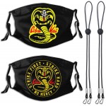 Cobra Kai 2 Pack Face Mask with 4 Filter Adult Breathable Reusable Washable Adjustable Earloop Balaclava at Men’s Clothing store