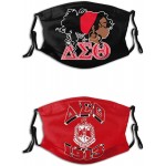 Delta Sigma Theta Men'S Women'S Face Protective Balaclava Mouth Cover With Windproof Dustproof Adjustable Elastic Strap 2pcs at Men’s Clothing store