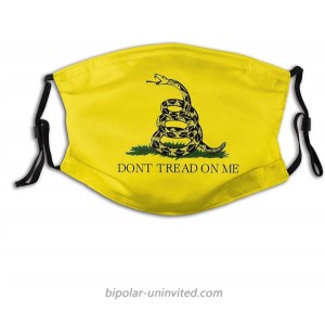 Don'T Tread On Me Gadsden Flag Face Mask With 2 Pcs Filters Washable Reusable Scarf Balaclava For Men Women &Teenage Black at  Men’s Clothing store