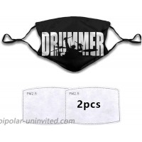 Drummer Drums Drummer Unisex Face Mask Reusable Anti Face Cover Women Men Face Scarf with 2 Filters at  Men’s Clothing store