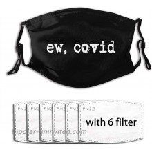 E-w Co-vid Ew-w Covid Men Women Adjustable Earloop Face Mouth Mask Anti Pollution Washable Reusable with 6 Filters at  Men’s Clothing store
