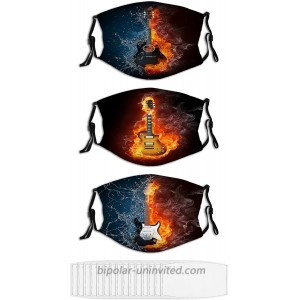 Face Mask Electric Guitar in Fire Adjustable Masks for Adult 15 Filters at  Men’s Clothing store