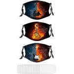 Face Mask Electric Guitar in Fire Adjustable Masks for Adult 15 Filters at Men’s Clothing store