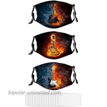 Face Mask Electric Guitar in Fire Adjustable Masks for Adult 15 Filters at  Men’s Clothing store