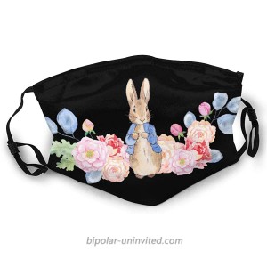 face mask The Tale of Peter Rabbit Clip Art Rabbit and Flowers Anti Dust Face Face Cover Anti Dust Balaclava Black at  Men’s Clothing store