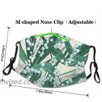 Face Masks for Adults Dust Vintage Style Botanical Lily of The Valley Seamlesss Pattern Washable Reusable Face Bandanas Indoor and Outdoor Activities at Men’s Clothing store