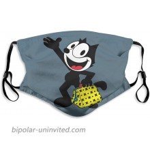Felix The Cat Face Mask Adult Kids Dust Reusable Mask Unisex With Filter Adjustable Strap Reusable Washable Windproof Medium at  Men’s Clothing store