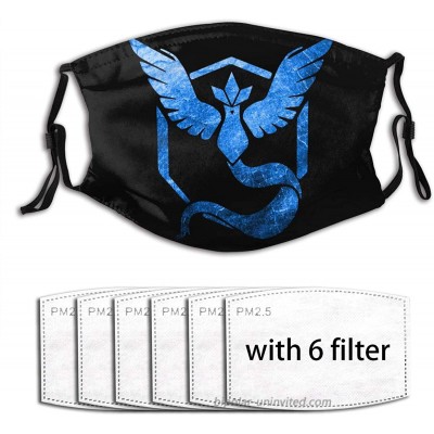 Fenssecovien Team Mystic Logo Fashion Design Adult Unisex Washable Reusable Adjustable - with 6 Filter at  Men’s Clothing store
