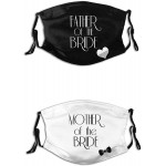 Groom and Bride Couple Face Mask，Father of The Bride Face Mask Fashion Dustproof Scarf Breathable Reusable Adjustable Washable Bandana Black