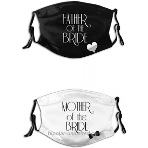 Groom and Bride Couple Face Mask，Father of The Bride Face Mask Fashion Dustproof Scarf Breathable Reusable Adjustable Washable Bandana Black