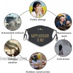 Happy Birthday to Me Printed Face Mask Decorative|Adjustable with 2 Filters for Men and Women Balaclava Bandana Cloth at Men’s Clothing store